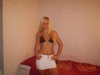 Blonde Sexy Gf Striptease In Bed