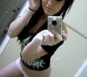 One Hot Emo Girl Showing Her Smooth Cunt