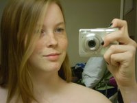 Red freckles student GF self shot