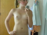 Naked teen makes self shots