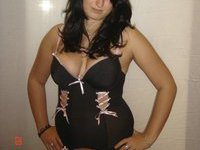 Chubby amateur slut posing in lingerie