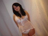 Chubby amateur slut posing in lingerie