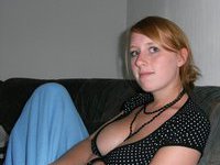 Nerdy amateur slut showing her tits