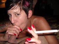 Amateur wife Tara smoking blowjob