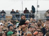 Teen hotties showing tits in public