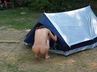 Young girls at nude camping