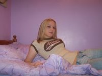 Blonde teen GF in her room