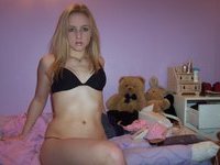 Blonde teen GF in her room