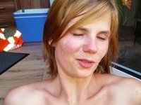 facial in the garden on my wife