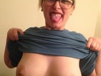 Chubby amateur Blonde with saggy tits