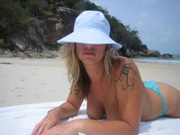 Big tit blonde MILF Gina at vacations