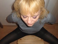 Blonde wife likes to wear pantyhose