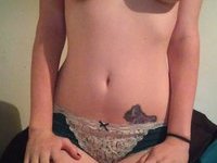 Sexy pierced saggy tits