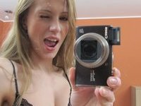 Blonde amateur wife making hot self pics