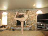 Naked yoga from amateur blonde