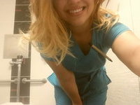 Sexy nurse is bored at work