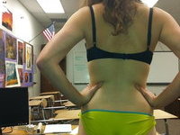 Horny dirty teacher gets naked
