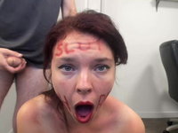 Submissive redhead amateur wife rough blowjob