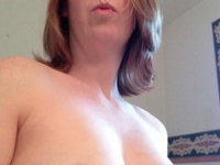 Chubby redhead BBW wife shows pointed nipples