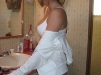 Blonde amateur wife naked at bathroom