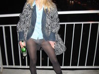 Blonde amateur likes to wear pantyhose