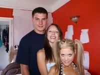 Lucky boy with two sluts at summer vacation