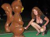Horny wife playing mini golf area