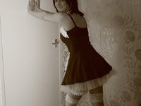 Naughty maid in stockings