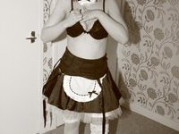 Naughty maid in stockings