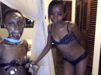 Two black sluts get naked for the cam
