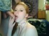 Ginger babe is licking dick