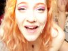 Redhead cutie with big natural tits gets fucked and gets a load on face