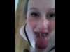 Teen with natural tits gets mouth load