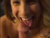 POV blowjob from hot brunette and cum on face