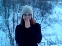 POV blowjob and sex in the winter forest