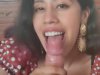 POV blowjob from cute latina and cum in mouth