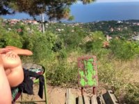 Hard fucking my girlfriend in nature in the ass