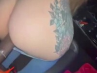 Sex in a car with a young beauty whore