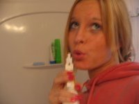 Cute blonde stripping