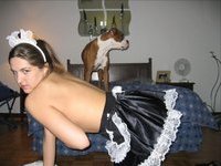 Maid stripping naked