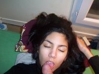 Mindy sucks deep