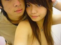 Smiley Small Tits Cutie With Her Bf In The Mirror