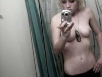Topless Emo Chick Displays Different Hairdos