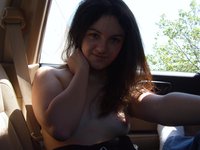 Hot Girl Topless Inside Backseat Of A Car