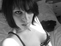 Black And White Short Hair Chick Selfshooting