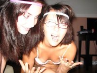 Naughty Lesbians In Goofy Poses