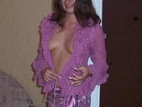 Amateur Girl In Purple Lingerie Posing
