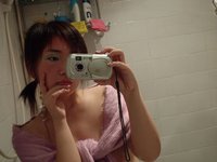 Cute Faced Azn Teen Takes Pics Of Her Wonderful Body In The Bathroom