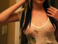 Mix Of Naughty Pics From This Blonde Emo Chick