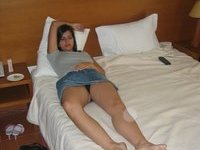 Hot Brunette In The Hotel Room